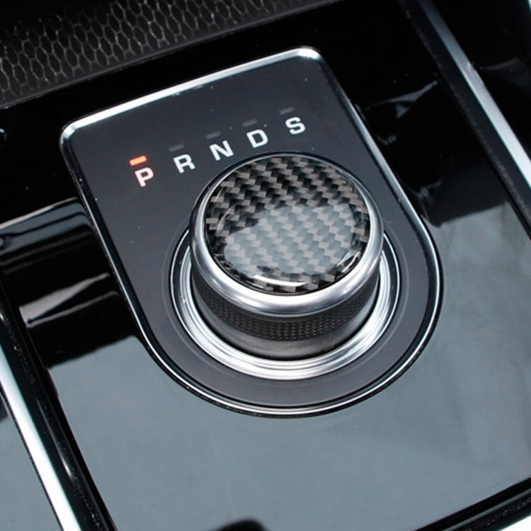 Gear shift indicator sticker with carbon fiber center and PRNDS letters on trim