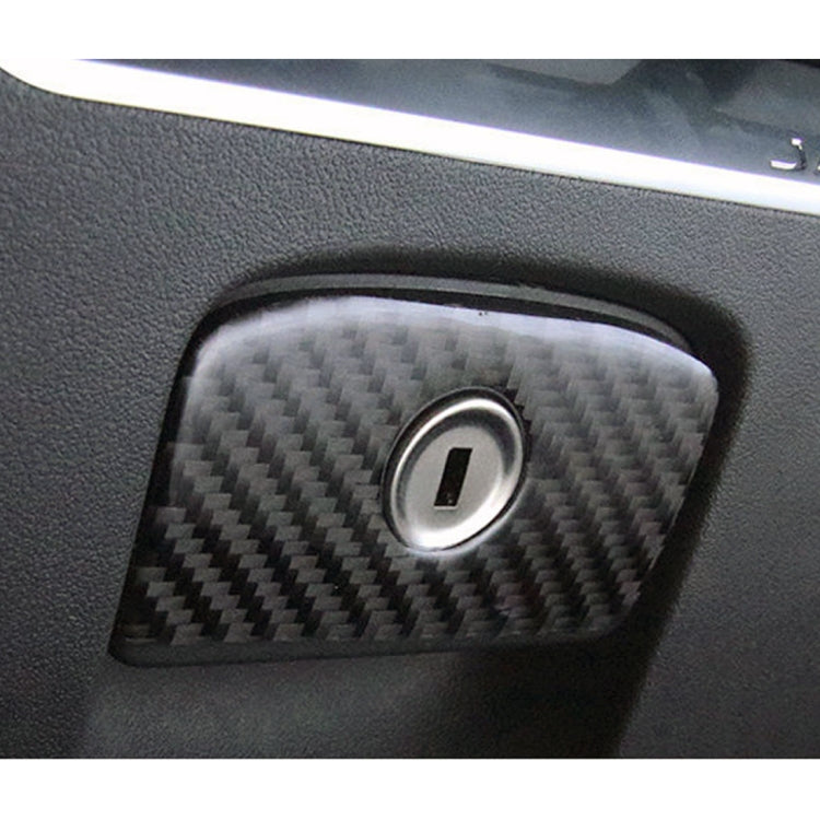 Rectangular carbon fiber car storage sticker with round center and vertical oval insert