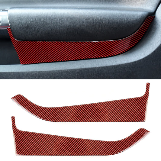 2 in 1 Car Carbon Fiber Door Panel Decorative Sticker for Ford Mustang 2015-2020, Door Panel