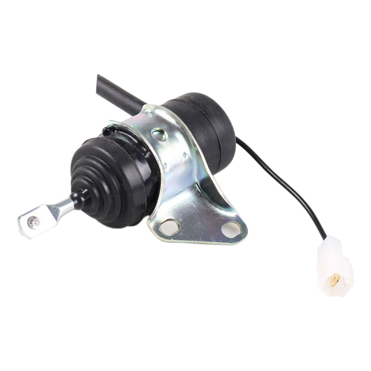 Engine flameout solenoid valve with metal mounting plate, black boot, and plug