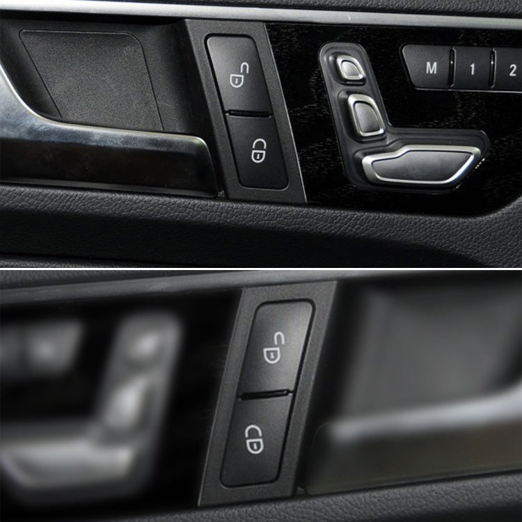 Black door lock switch button with lock/unlock icons on interior panel