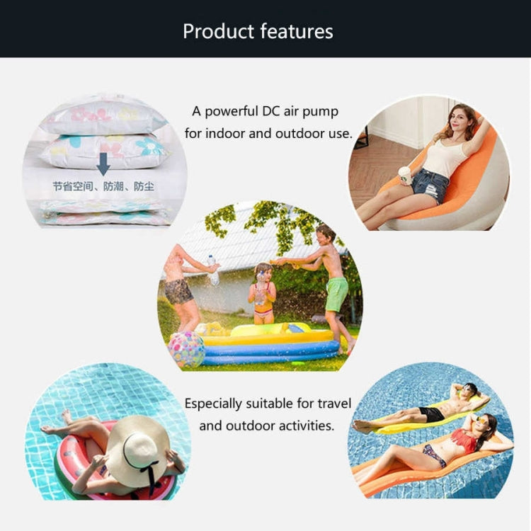 Blue electric air pump promotional card with accessory bag