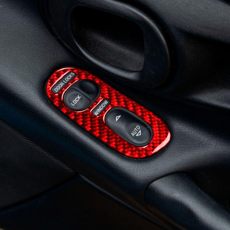 Red carbon-fiber door control sticker with lock and window switch cutouts