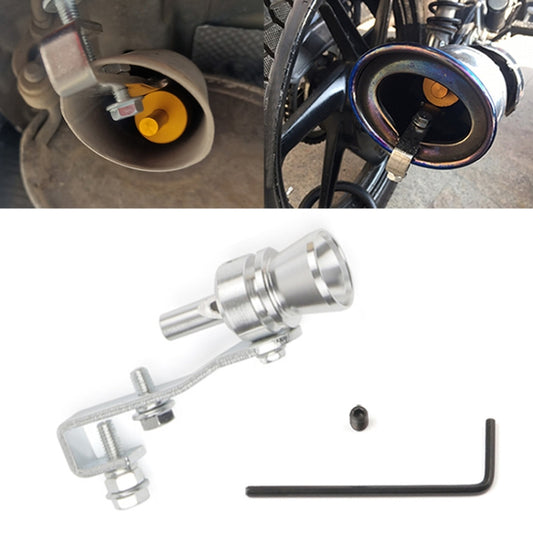 Universal Aluminum Turbo Sound Exhaust Muffler Pipe Whistle Car / Motorcycle Simulator Whistler, Size: M, Outside Diameter: 23mm, Size: M (Silver), Size: M (Black), Size: M (Gold), Size: M (Blue), Size: M (Red)