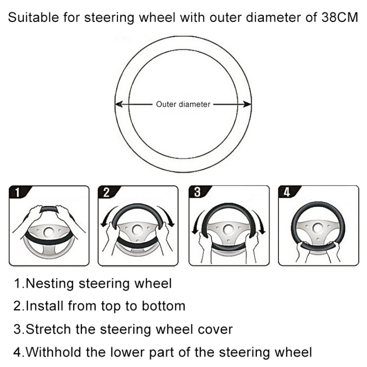 Universal Car Genuine Leather Pinhole Steering Wheel Cover, Diameter: 38cm