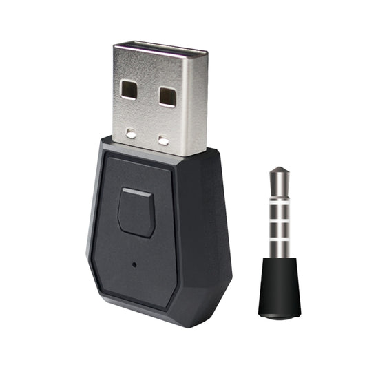 Bluetooth USB adapter dongle with 3.5mm audio plug and matching microphone module