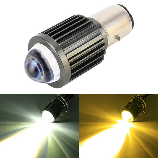 BA20D DC12-80V / 10W / 6000K / 3000K / 800LM Bicolor Motorcycle Headlights with Projector Lens, BA20D