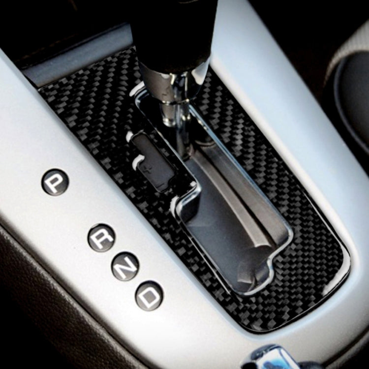 Carbon fiber-style gear shift position panel sticker with shifter area trim