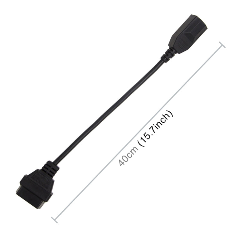 OBD cable length 40cm (15.7 in) with 3-pin to 16-pin connectors, black