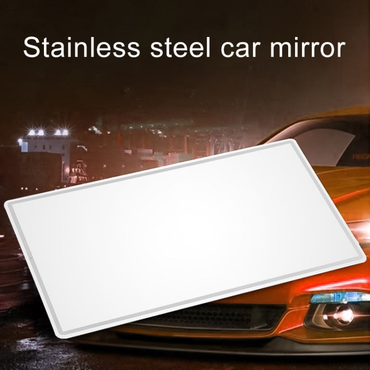 Stainless steel rectangular vanity mirror with white outer frame