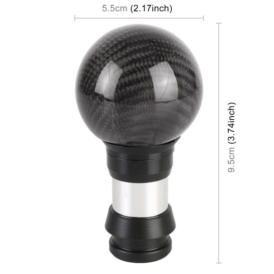 Black carbon-fiber style telescopic gear shift knob, rounded top and base
