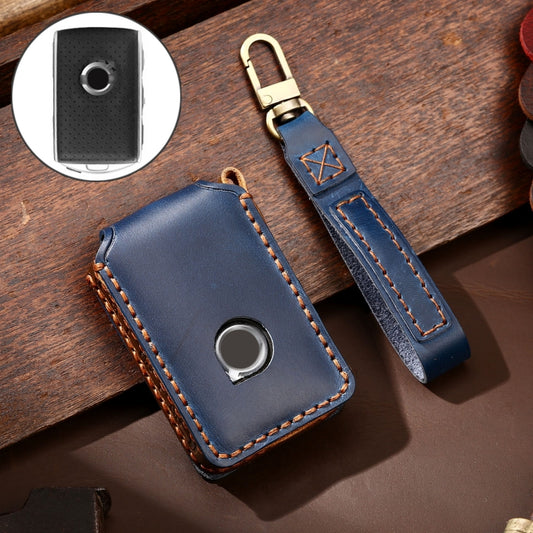 Hallmo Car Cowhide Leather Key Protective Cover Key Case for New Volvo, For New Volvo