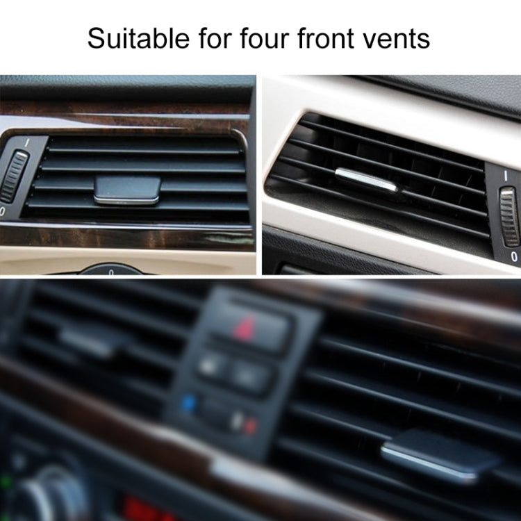 Black air vent switch paddle installed in front dashboard vent, slider control