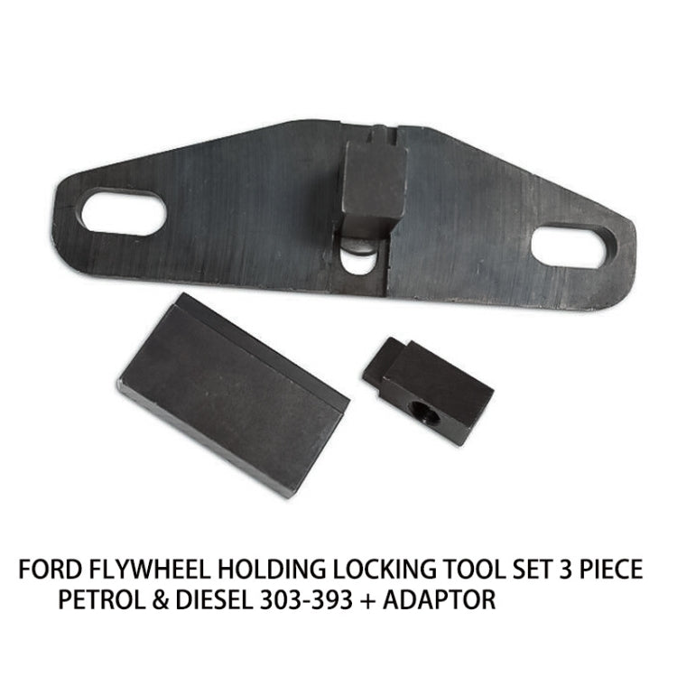 Metal flywheel holding locking tool set with bar and two adapters, 3 pieces