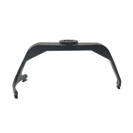 Black fuel tank lock ring tool bar with central hole and two curved end supports.