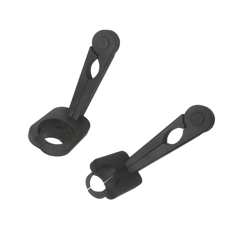 Car AC tube remover tool, black plastic curved end lever with oval opening