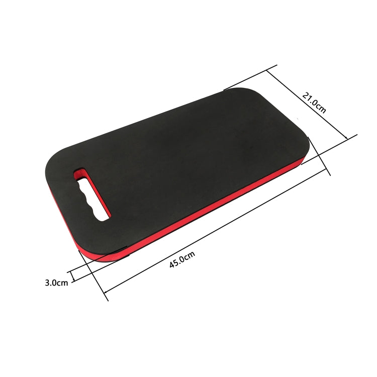 Car repair knee mat pad, black with red trim, 45.8 x 21.0 x 3.0 cm