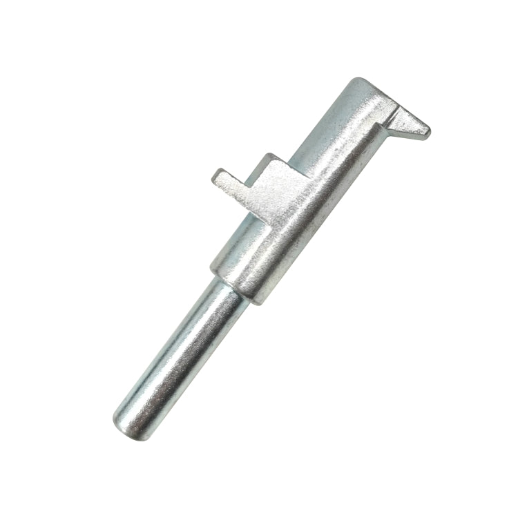 Metal clutch stack tool with side spring clip, silver finish