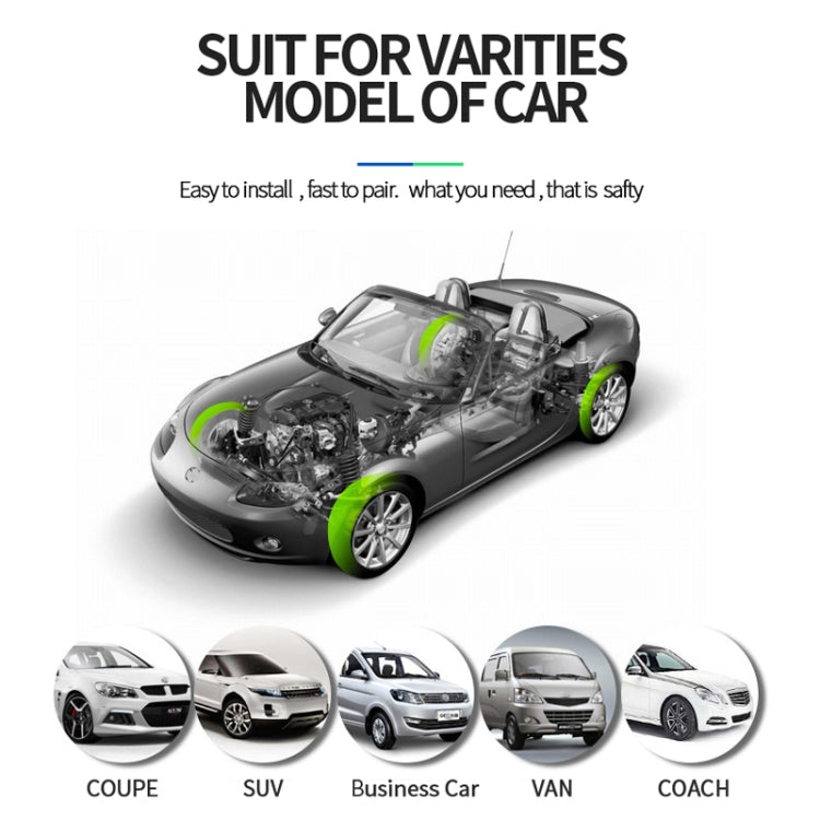 Vehicle compatibility graphic for tire pressure sensor system across multiple car models