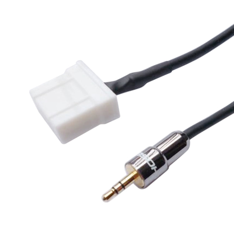 AUX audio cable with white car plug and chrome 3.5mm male audio jack