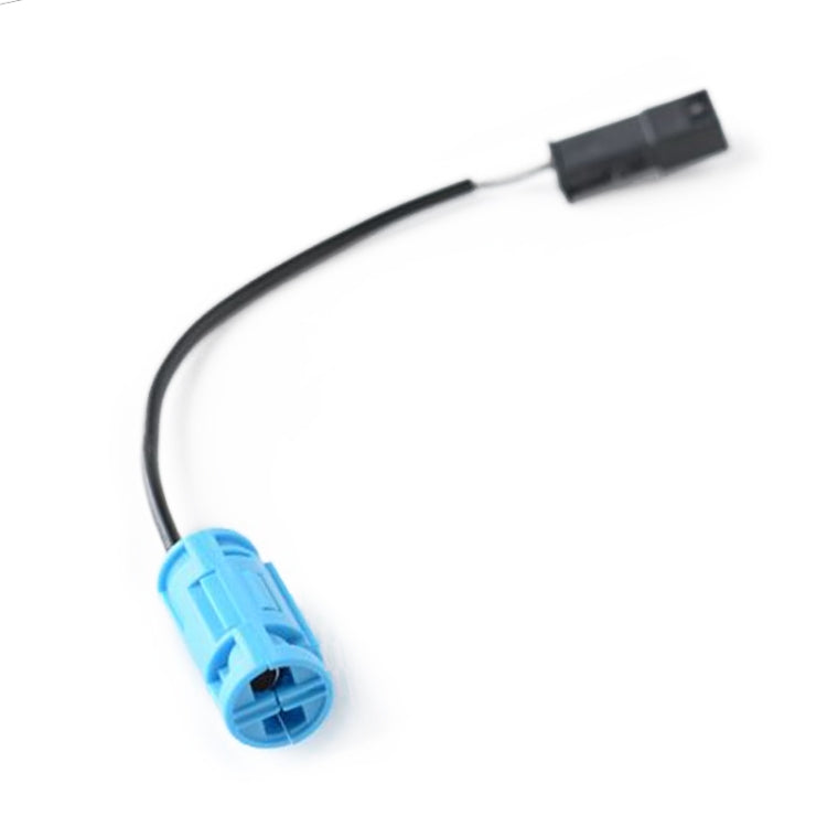 Bluetooth microphone cable with blue housing connector and black plug tip