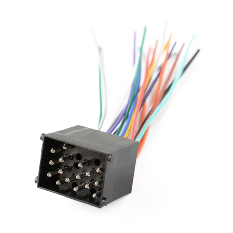 17-pin male connector plug with multicolor wires, black rectangular power housing