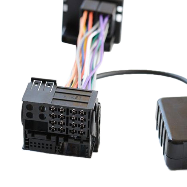 Car AUX Bluetooth audio cable with multi-pin connector and black control module