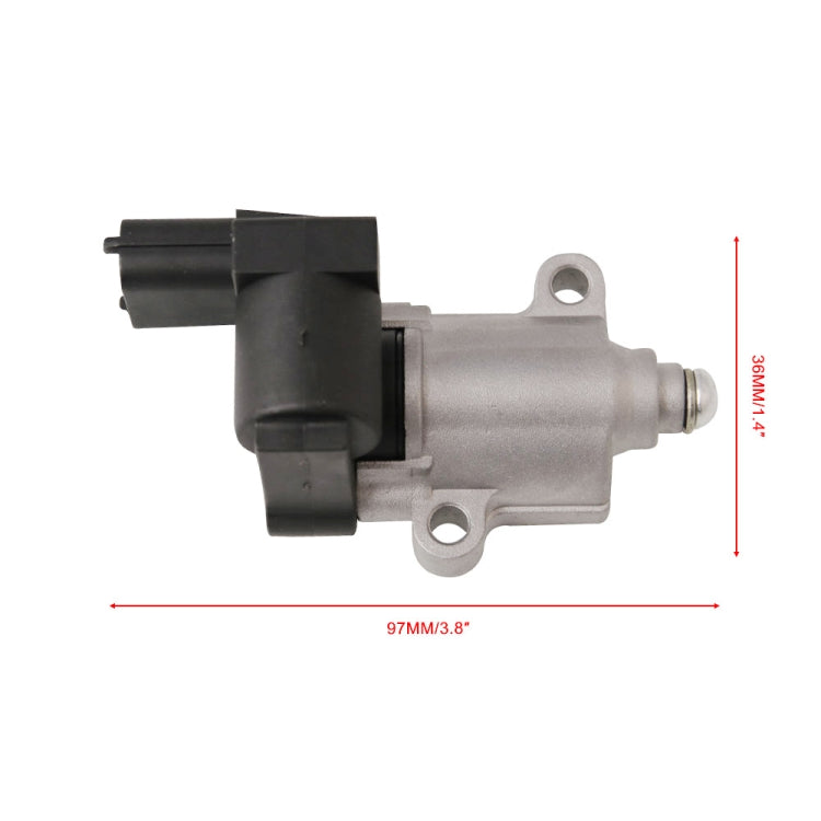 Car intake control valve with 97mm length measurement, black connector and silver body