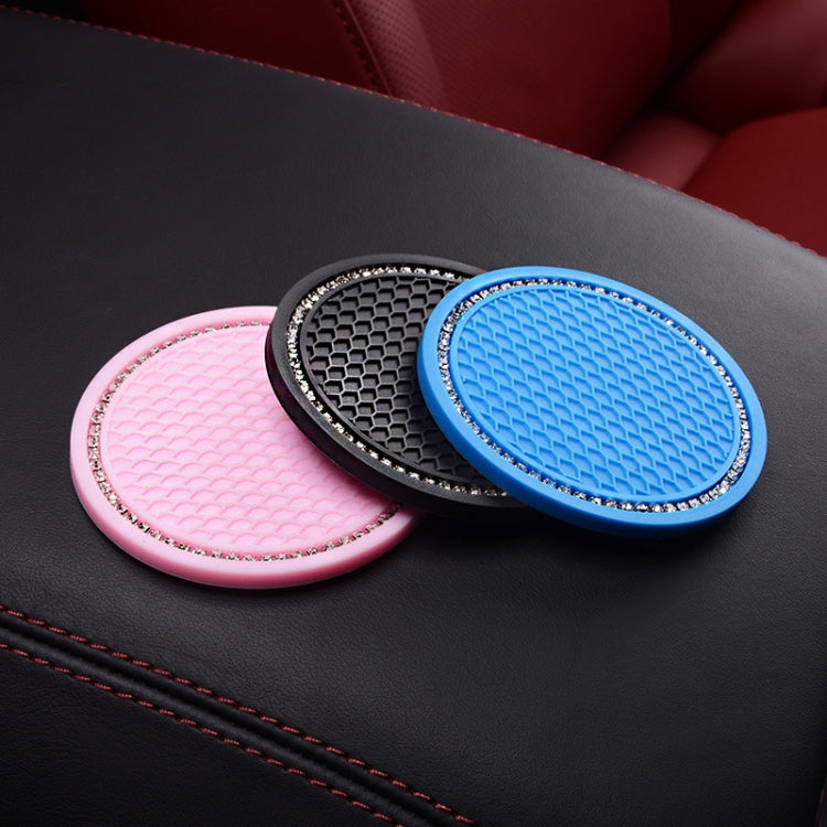 2 PCS Car Diamond Anti-skid Soft Rubber Water Cup Mat