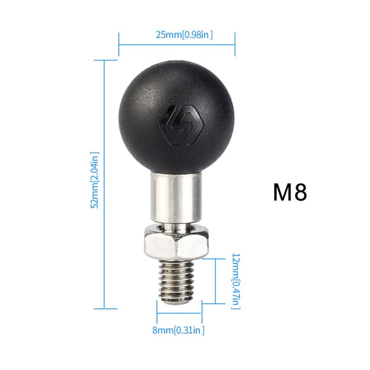WUPP PJ-416A1 YF-213 Motorcycle Rearview Mirror Mount M8 Bracket Fixed Ball Head, M8