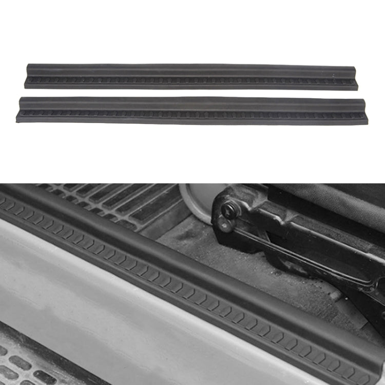 Car door threshold pedal protection strip, black with raised texture and edge