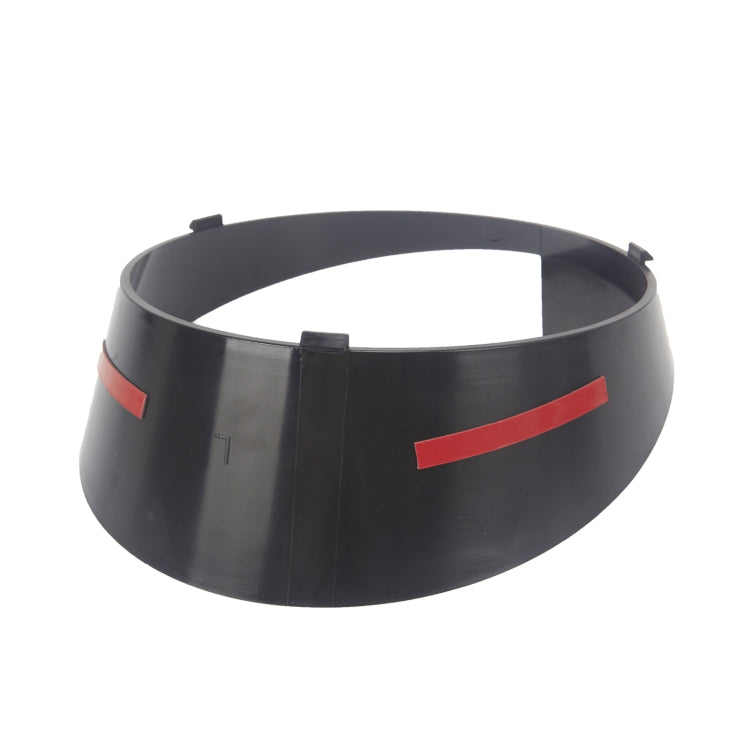 Car headlight lamp shade, black ring with red accent stripe and inner clips