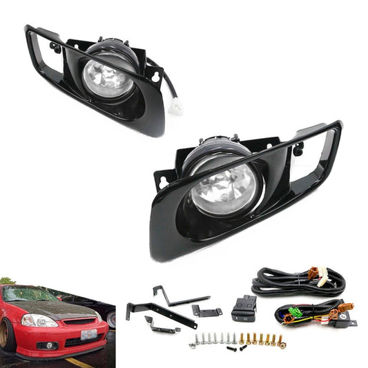 1 Pair Car Modified Front Fog Light for Honda Civic 1999-2000, For Honda Civic 1999-2000 (White Light), For Honda Civic 1999-2000 (Yellow Light)