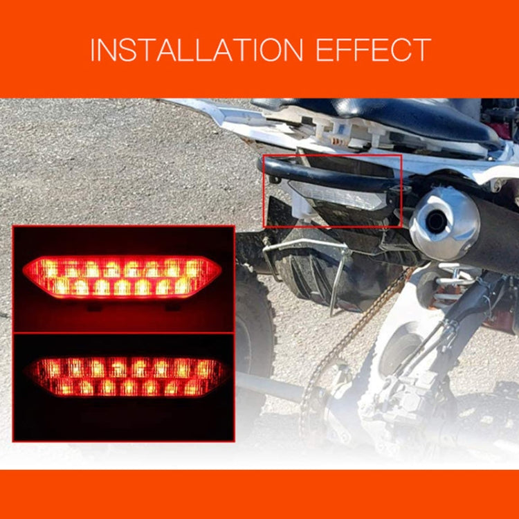 Lit LED brake tail light displaying multiple red LEDs for stop signal
