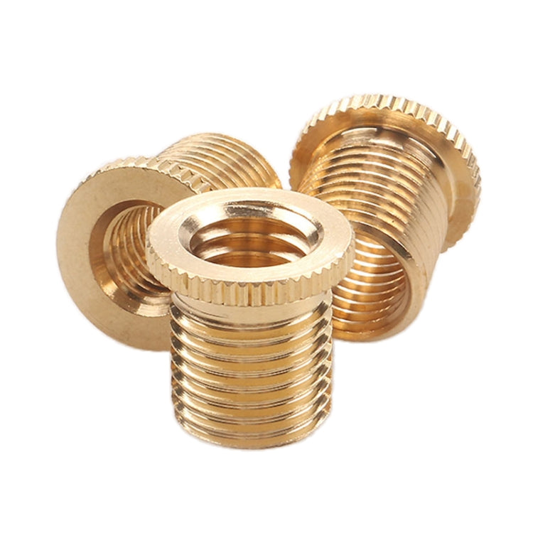 Brass thread adapter nuts set of five with knurled edges