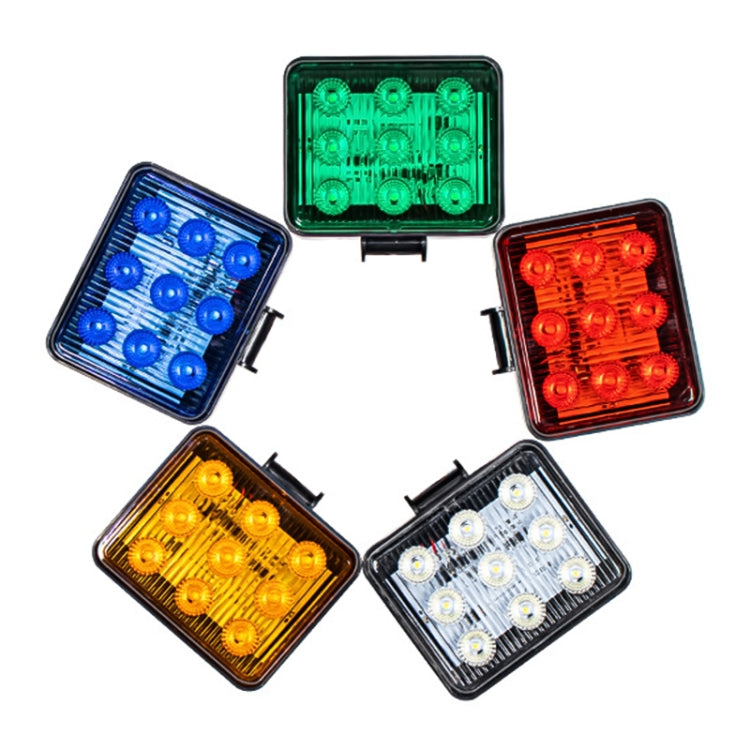 2-pack LED strobe warning lights, 4 square multi-LED light modules in yellow, blue, red, green