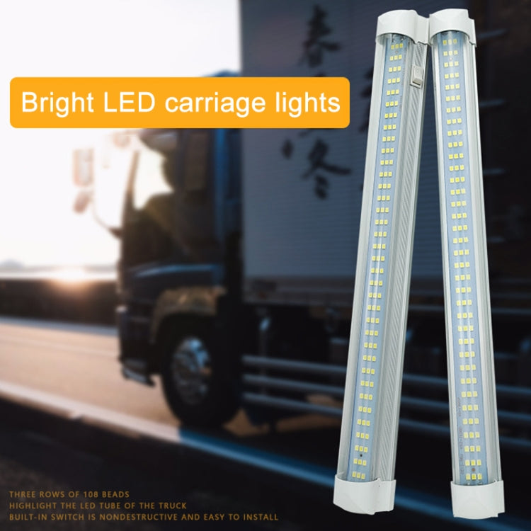 Bright LED carriage light bars, two vertical white tubes with LED chip rows