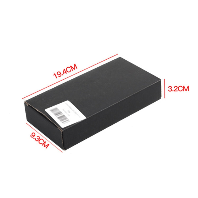 Black shipping box with barcode label for tailgate handle repair clips