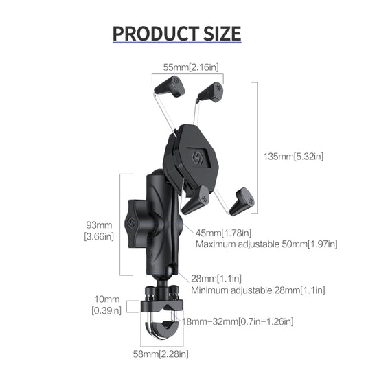 ZH-1558A1 Motorcycle Handlebar X-shape Aluminum Alloy Phone Holder, ZH-1558A1