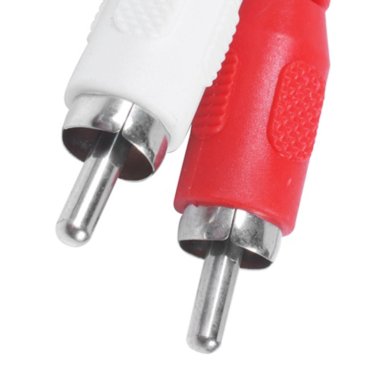RCA-style audio plugs with red and white tips