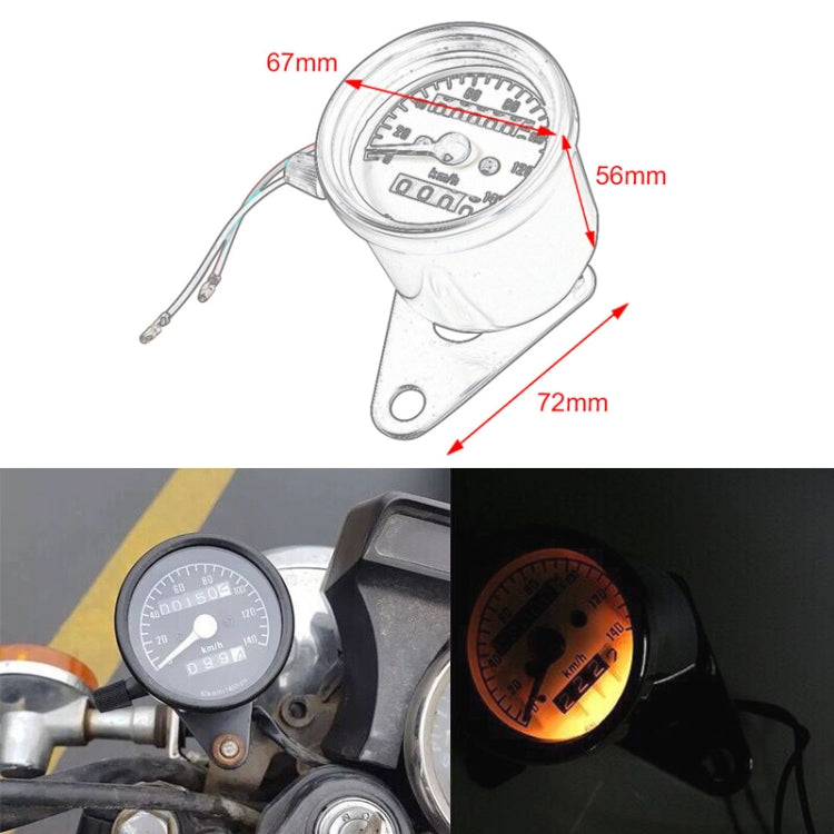 Motorcycle Retro Modified Odometer Speedometer Kilometer, Speedometer Kilometer (Black)