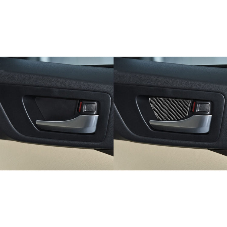 Carbon fiber inside door bowl sticker on car door panel, updated installed look