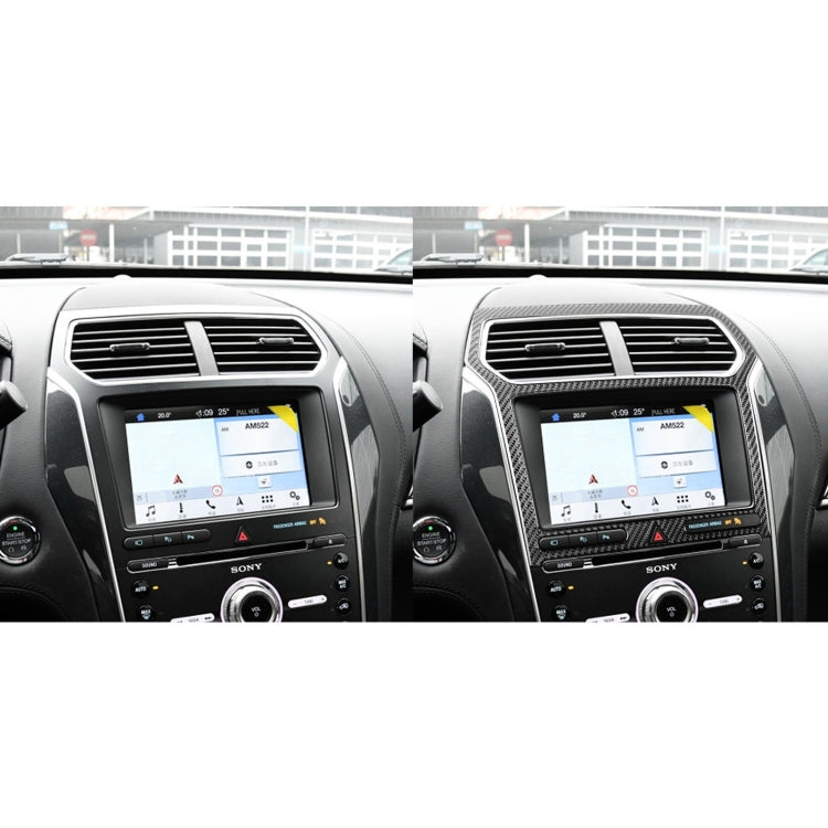 Car Carbon Fiber Navigation Panel Decorative Sticker for Ford Explorer 2016-2019, Left Drive, Navigation Panel