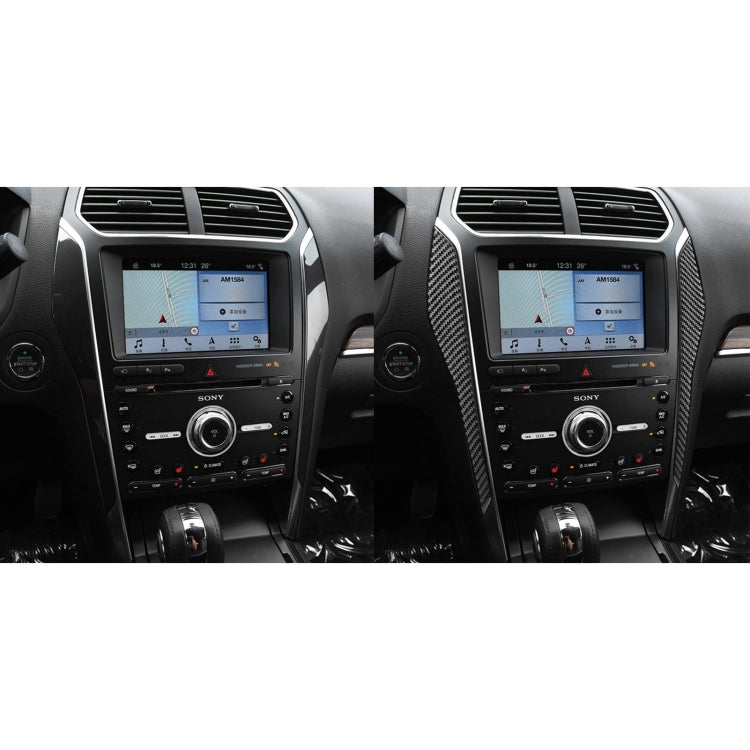 Car Carbon Fiber Central Control Decorative Sticker for Ford Explorer 2013-2019, Left Drive, Central Control