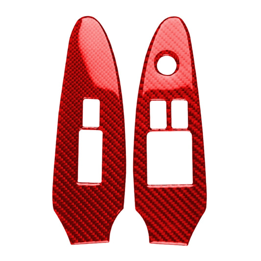 2 in 1 Car Carbon Fiber Window Lift Panel Decorative Sticker for Nissan 370Z / Z34 2009-, Right Drive Low-configured, Window Lift Panel, Right Drive
