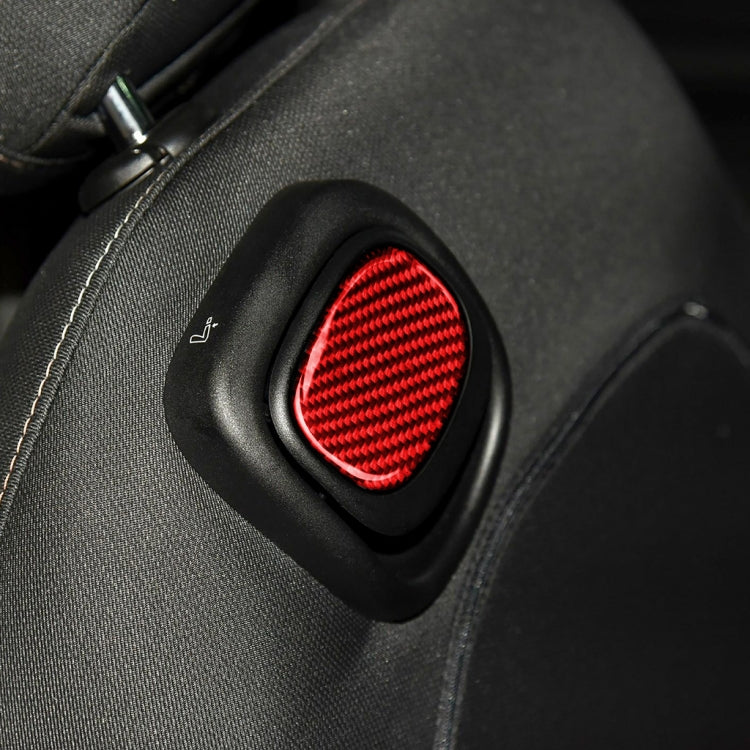 Oval red carbon-fiber seat back handle sticker with black border