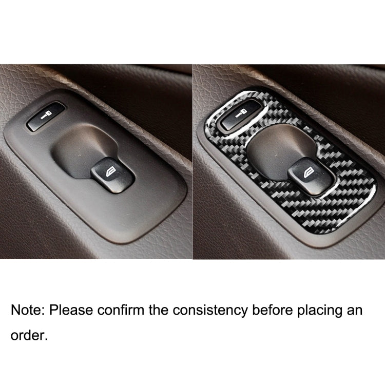 Window switch area with carbon fiber window lift sticker, black silver weave cutout