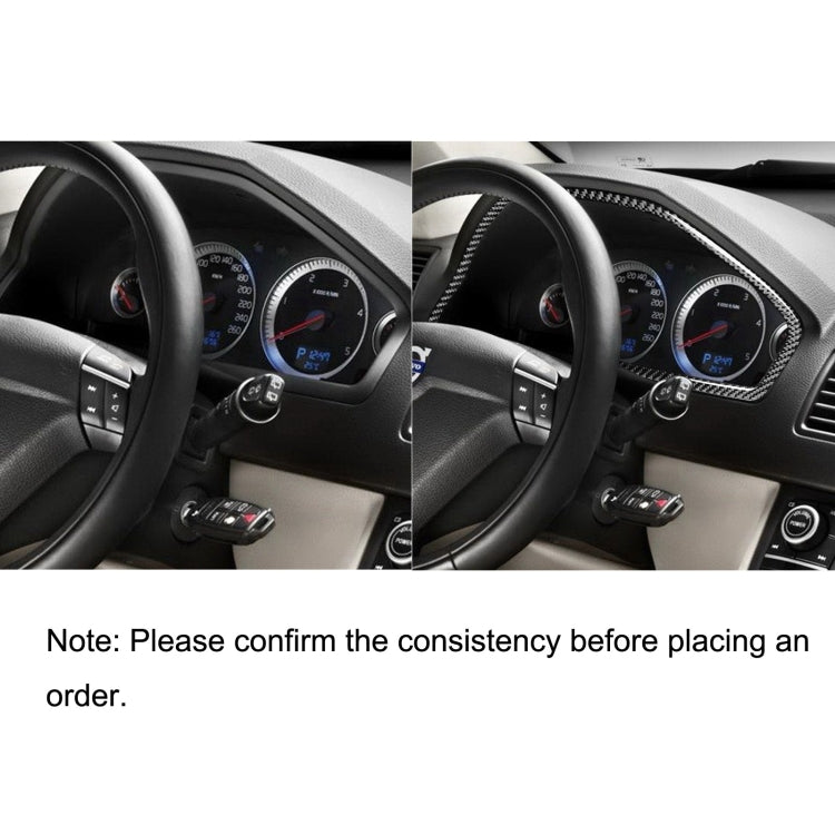 Before-and-after: black carbon-fiber speedometer trim added to dashboard