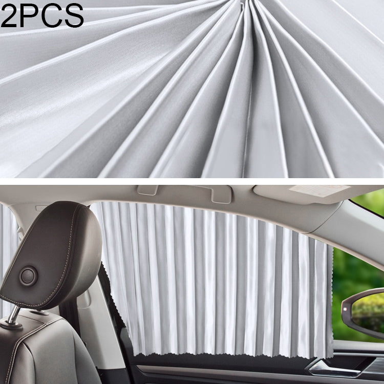 2-piece car auto sunshade curtains, pleated windshield cover for front seat
