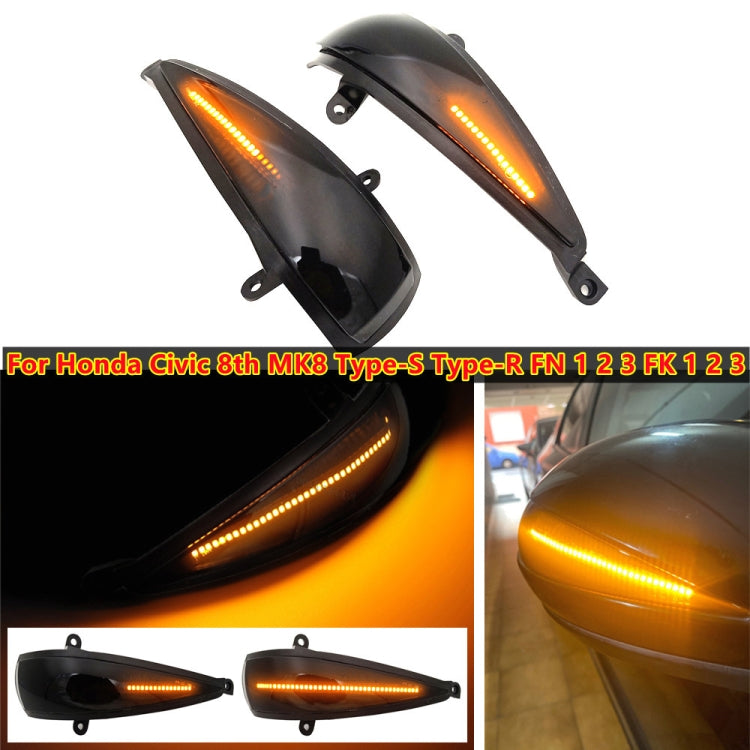 Smoked black LED mirror turn signal light pair with bright amber LED strips